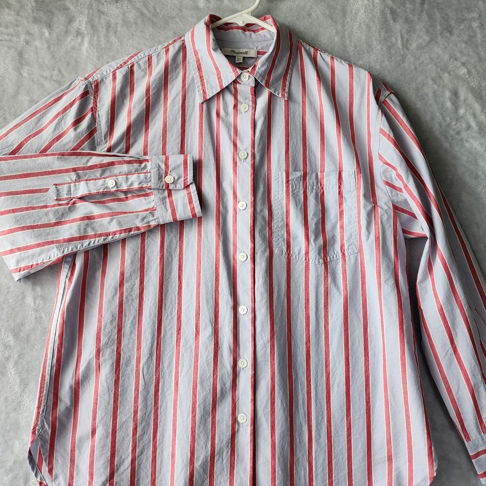 Madewell Easy Shirt Womens Size XXS Tranquil Blue Button Cotton Poplin NWT
